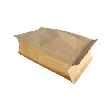 Hot Sales Zipper Biodegradable Block Bottom Kraft Paper Plastic Bags For Snack Cookies 7