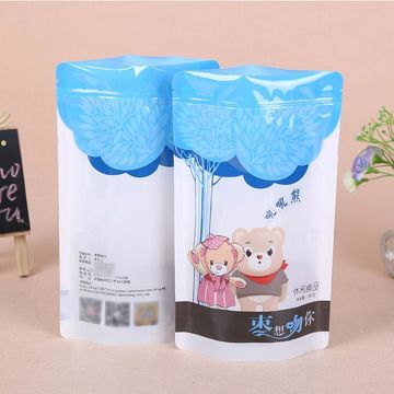 Snack food packaging bag compostable aluminum foil stand up pouch with zip lock plastic bag 3