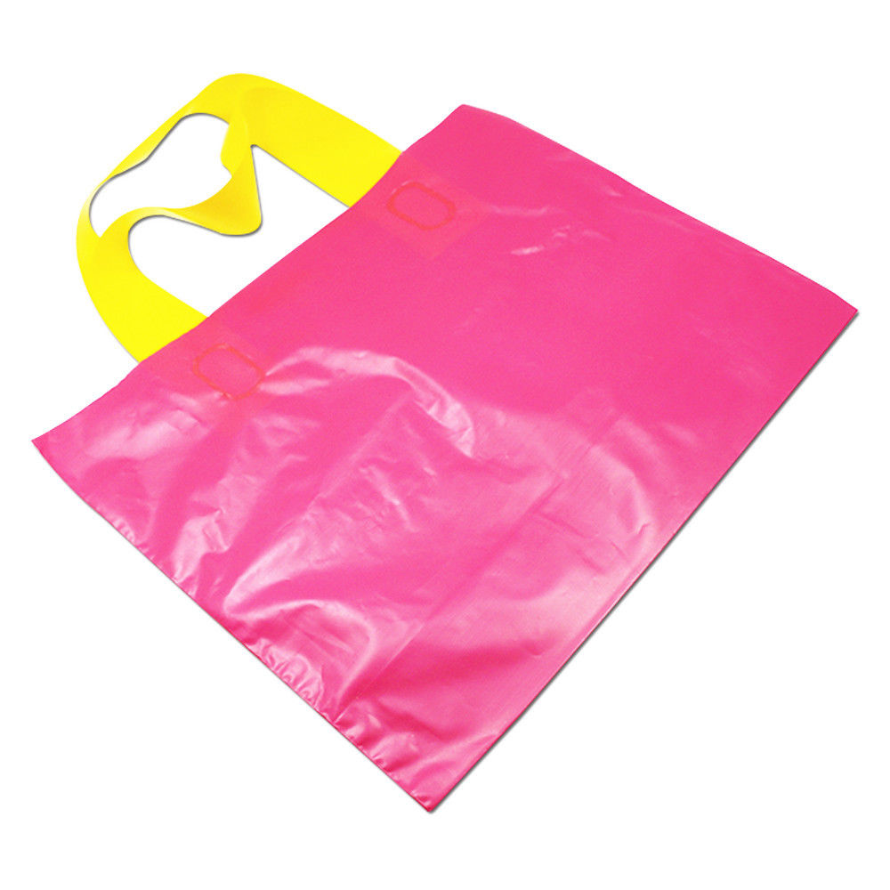 Handle Shopping Gift Merchandise Carry Retail Bags Plastic Clothes Tote ...