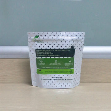 Plastic Stand Up Pouch Tea Bag Packaging With Zipper Packed Food