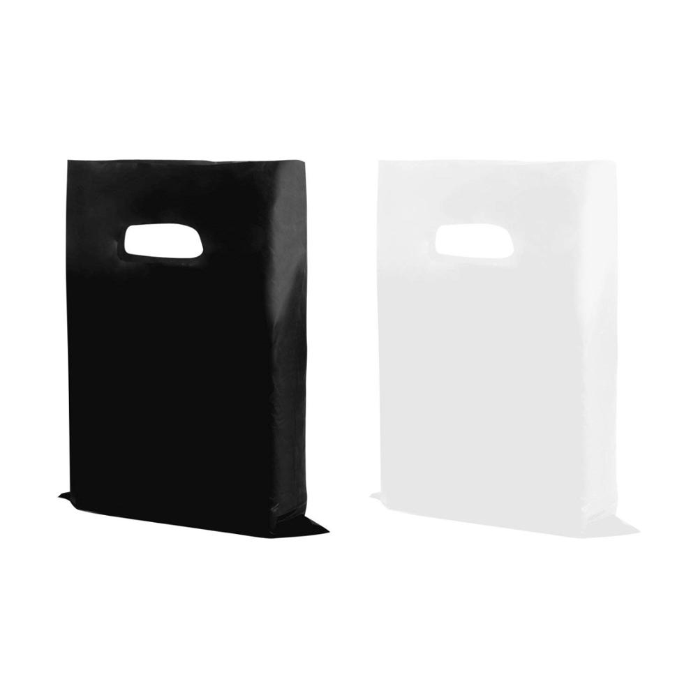 Shopping Goodie Bag, handle bag, for book, clothe,shoes, black or white plastic bag