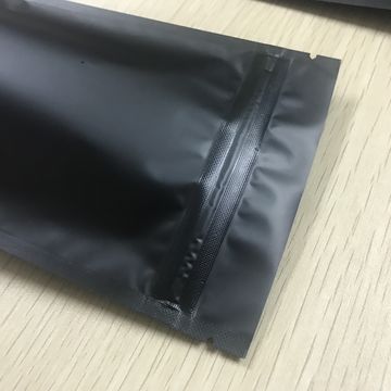 Matt finishing aluminum foiled laminated stand up coffee bag with zipper black plastic bag 7