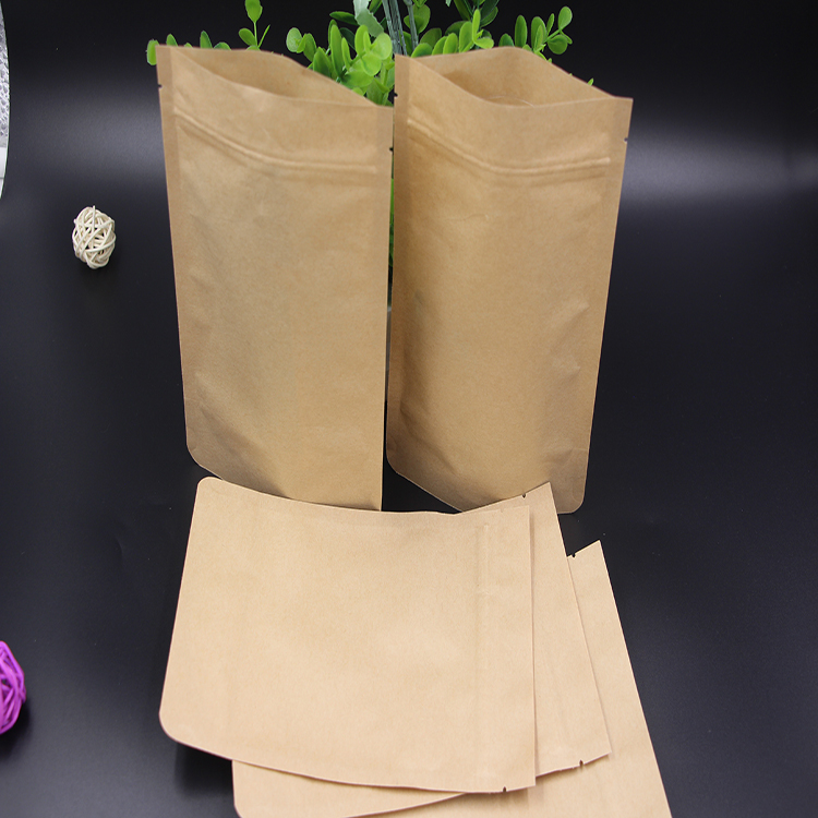 High Quality Custom Size Kraft Paper Packaging Stand Up Zipper Bag For Food 3