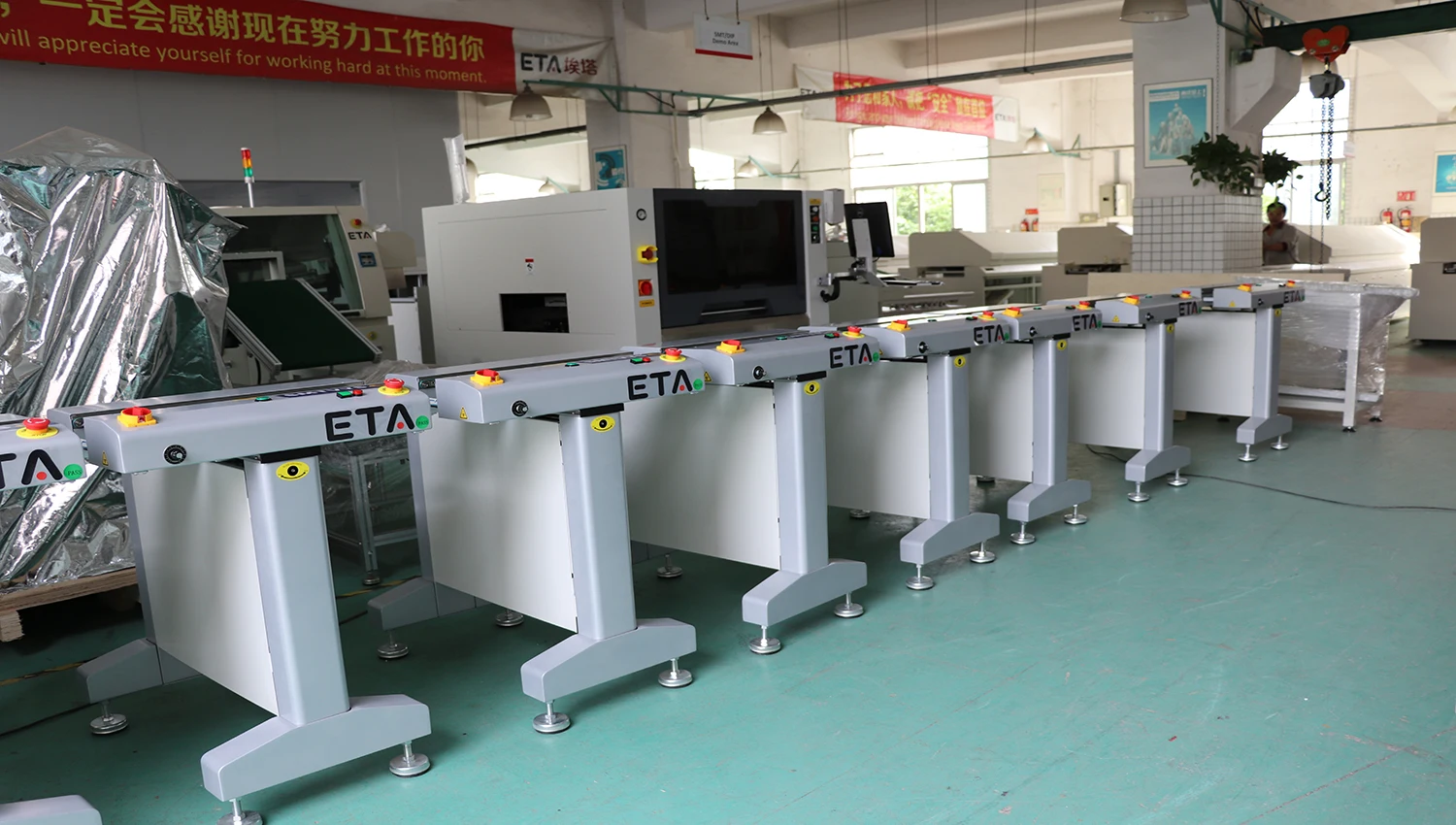 ETA SMT PCB Upscale Inspection Conveyor with Light