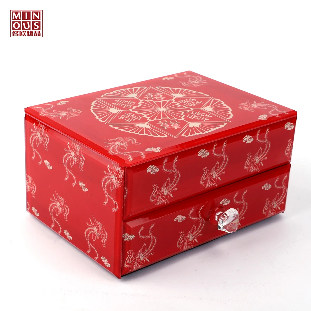 Wholesale High Quality Red Acrylic Jewelry Storage Box 2