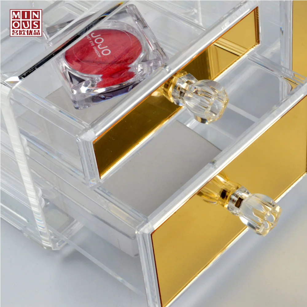  High Quality Gold Acrylic Makeup Box 4