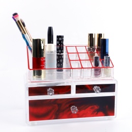 Manufacturers Wholesale Red Acrylic Makeup Skin Care Products Storage Box