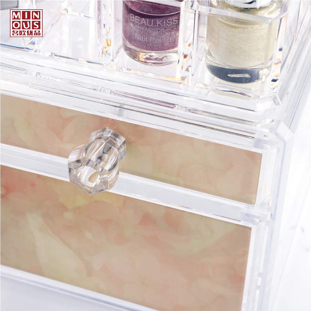 High Quality 3 Drawers Acrylic Makeup Box for Display 6