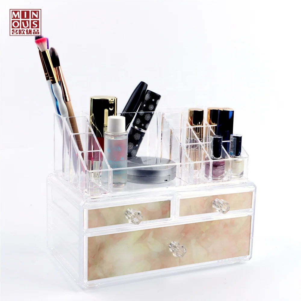 3 Drawers Acrylic Makeup Box 2