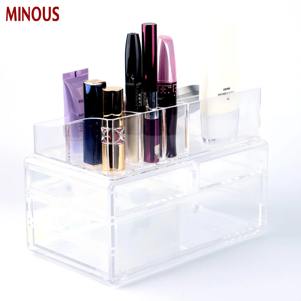 Factory Price Clear Acrylic Makeup Box With Drawers 4