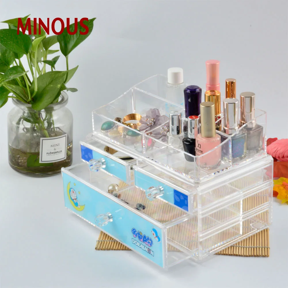 Wholesale Dismountable Acrylic Cosmetics Display Box With Two-tier 4