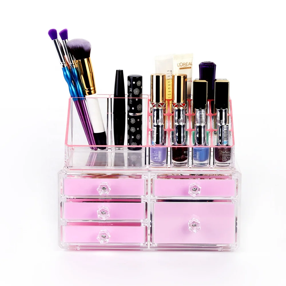 New-Design-peachpink-Clear-acrylic-makeup-storage