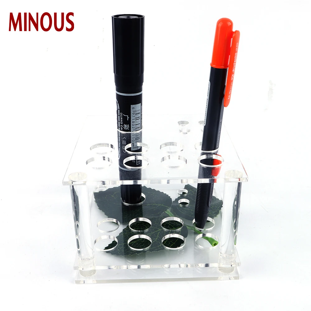 New Products Square Acrylic Pen Holder Makeup Brush Display 5