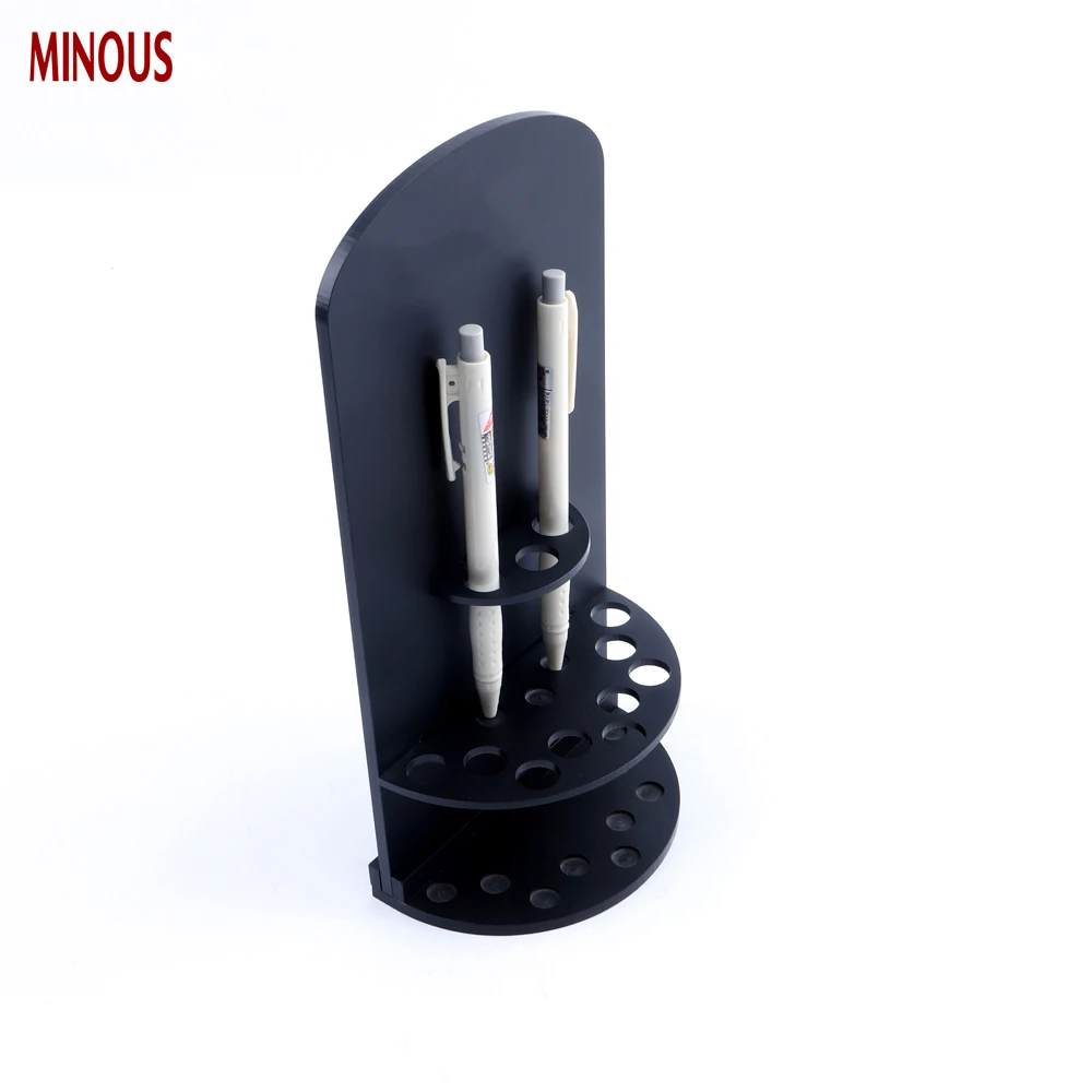 Custom high quality black acrylic pen display stand pen holder 2