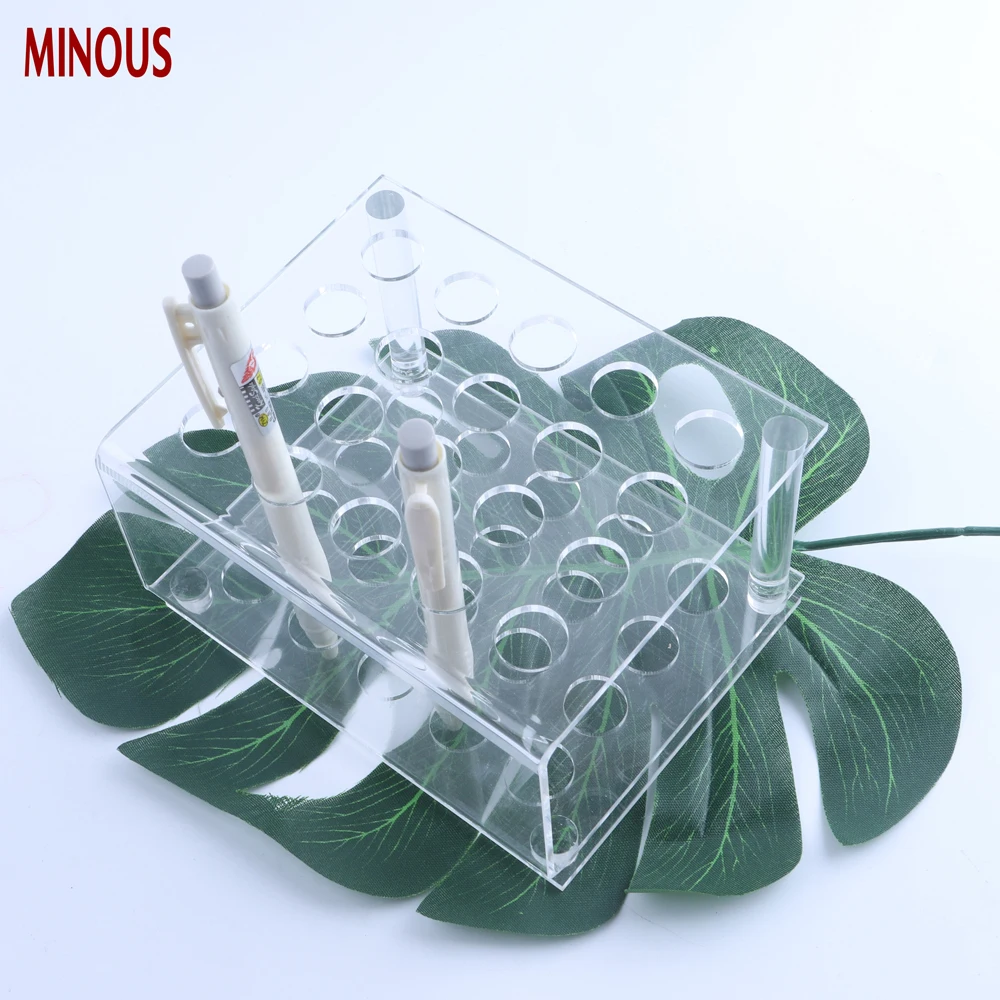 Hot Sale Square Clear Acrylic Pen Holder 6