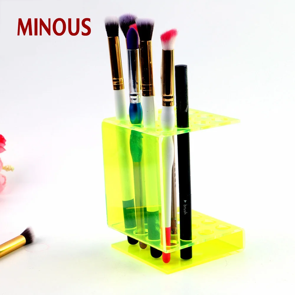 Professional clear acrylic makeup display brushes holder 4