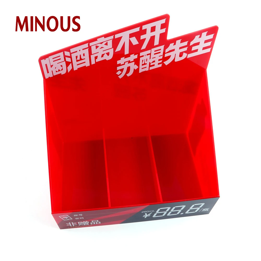 China manufacture red acrylic drinks water display stand mineral water display stand 6