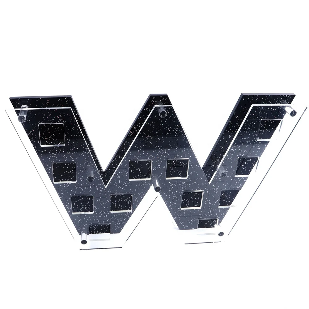 Factory-custom-black-acrylic-letter-shape-display