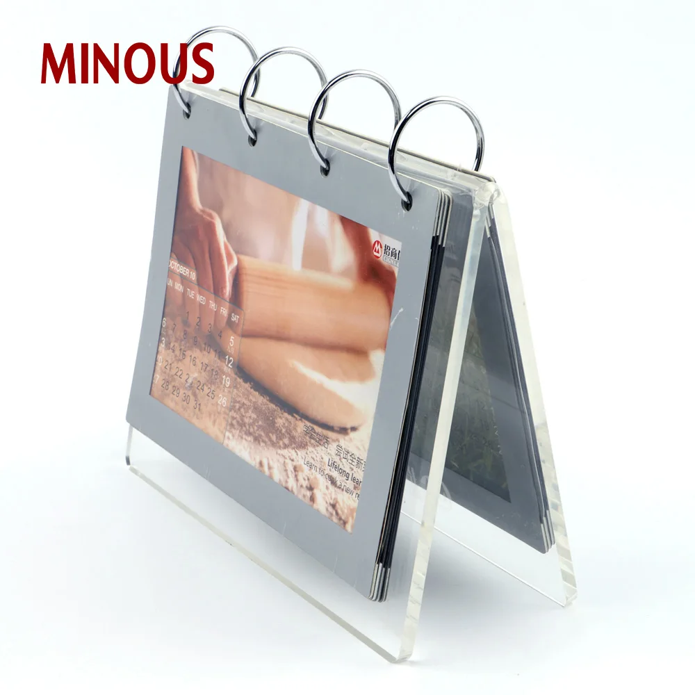 Custom Desk Clear Acrylic Calendar Holder Display Stand 4