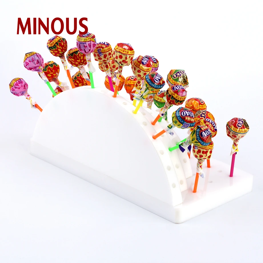 high quality desktop round white acrylic candy holder for display 2