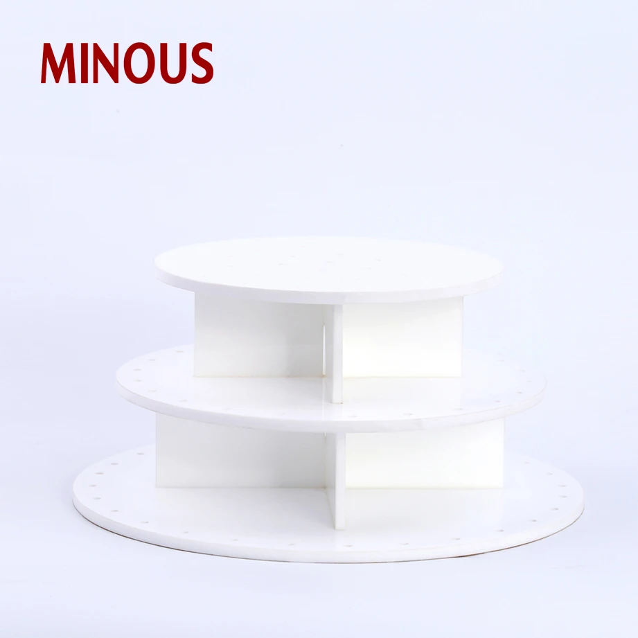 high quality desktop round white acrylic candy holder for display 6
