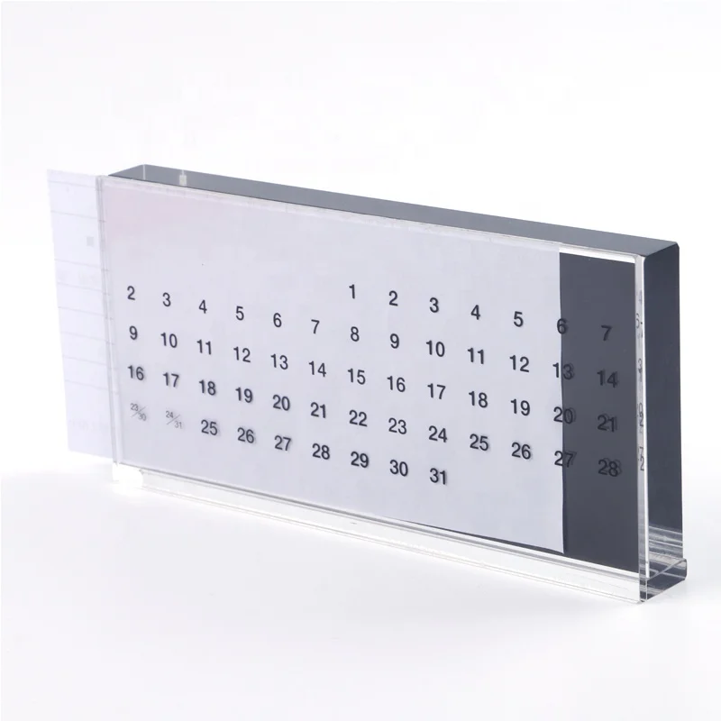 High-quality-square-shape-clear-acrylic-calendar