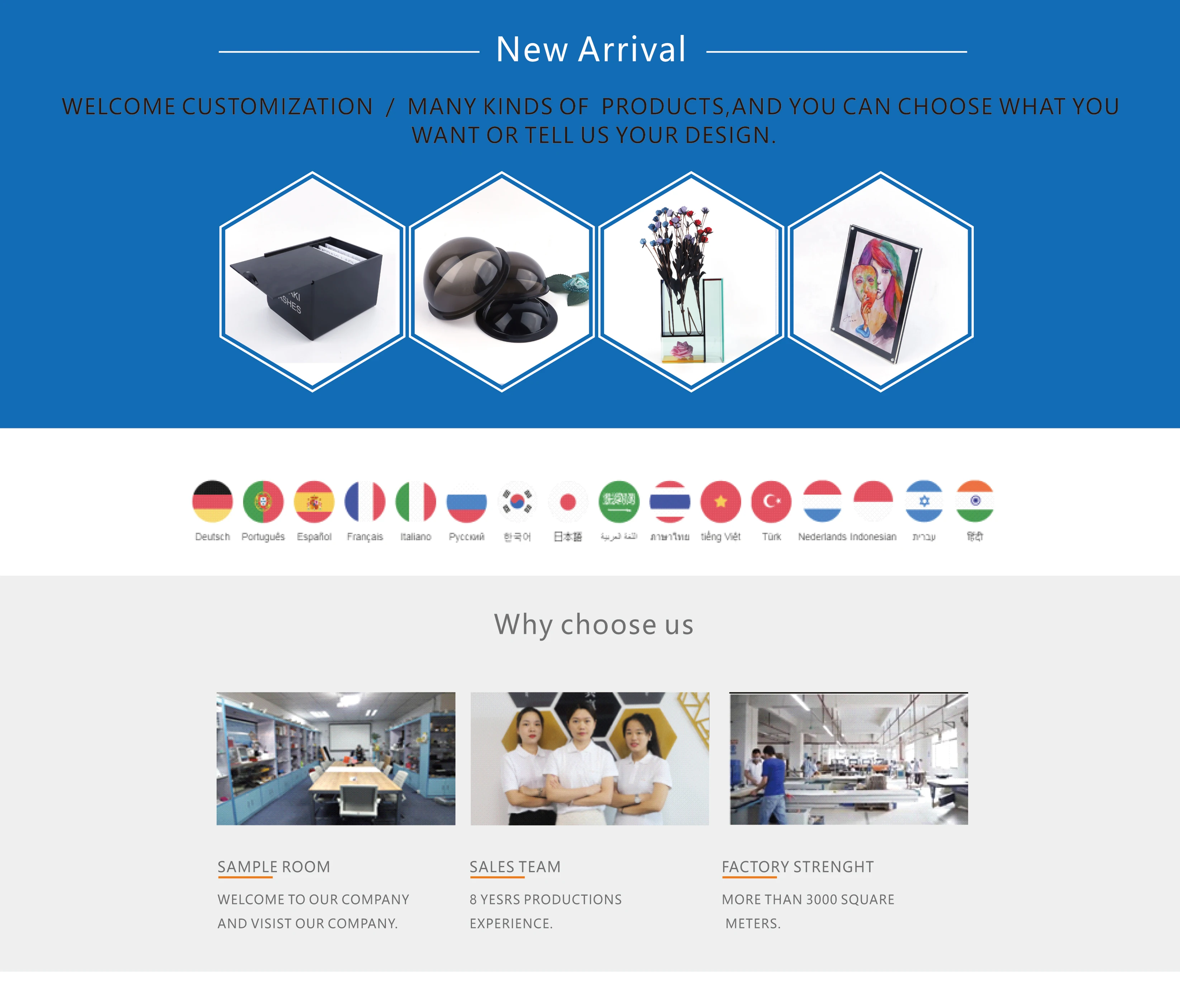 customized new design blue rotate acrylic display stand for shop 6