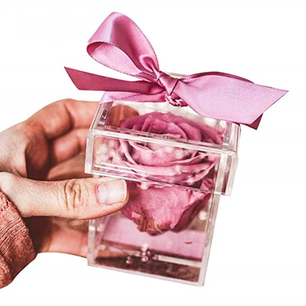 Acrylic-mini-flower-case-small-clear-plastic