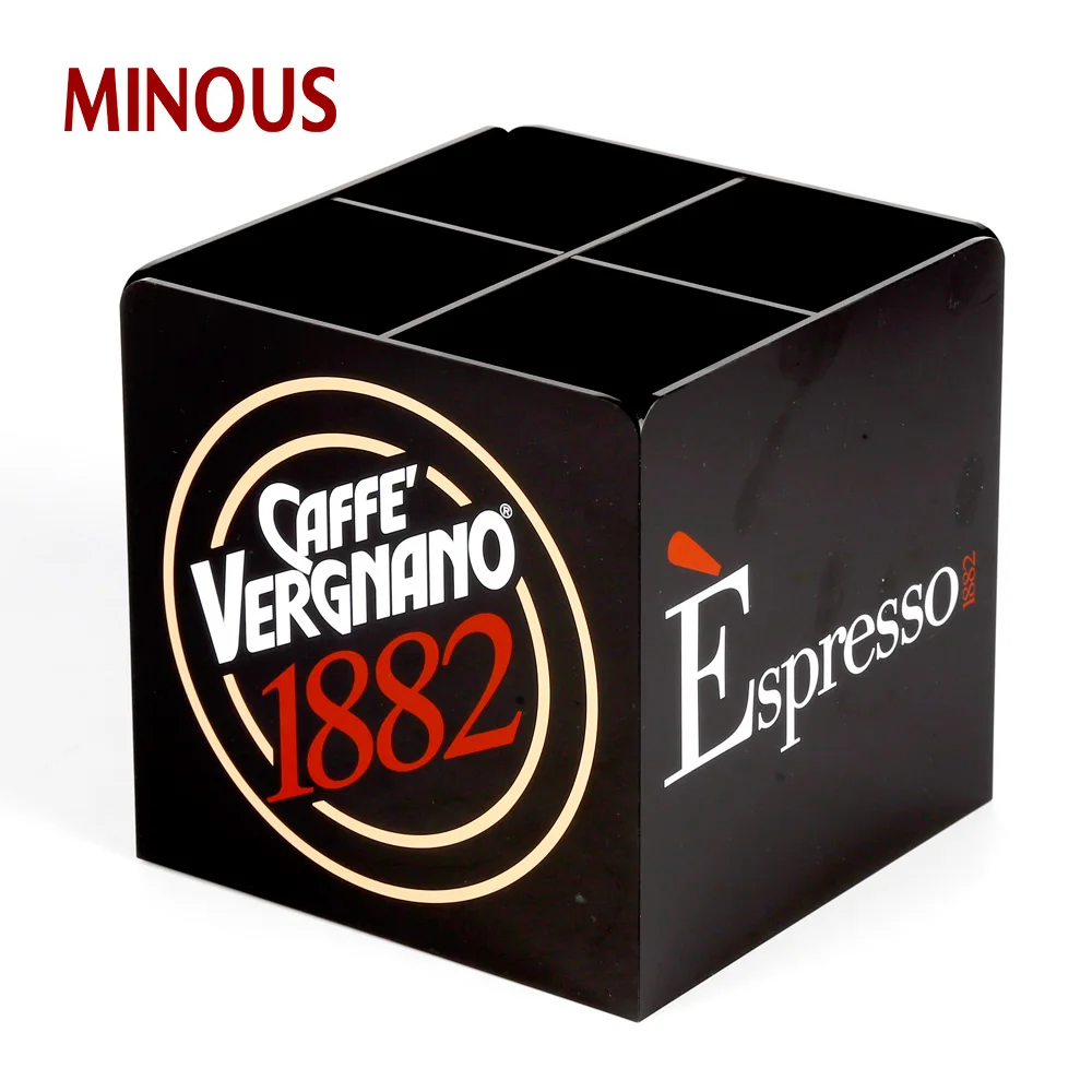 High Quality Square Black Acrylic Storage Box For Coffee Shop 2