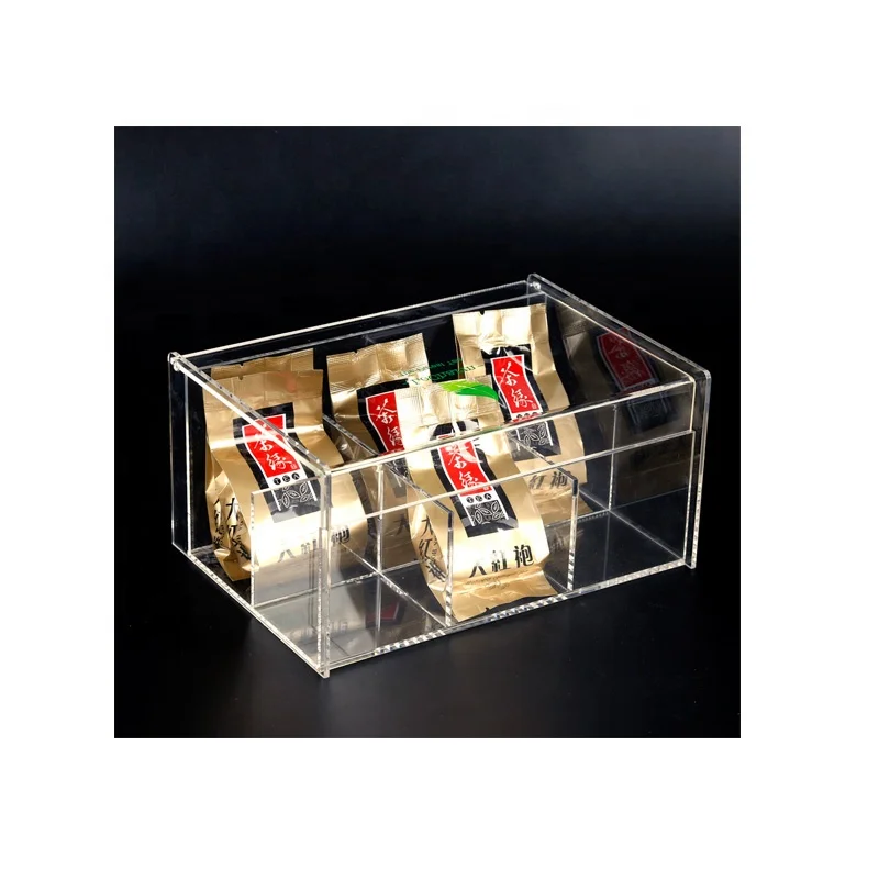 High-quality-square-clear-acrylic-tea-storage