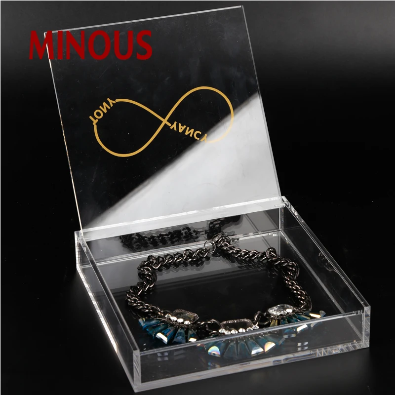 China manufacture square clear acrylic jewelry storage box with lid 4