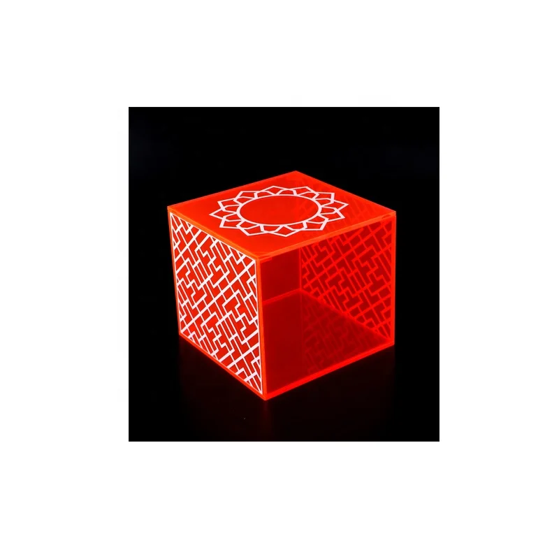 Hot-sale-square-orange-acrylic-storage-box