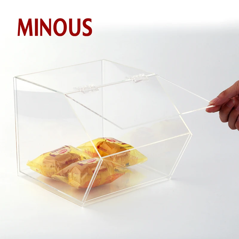 High quality square clear acrylic food storage box for retail 5