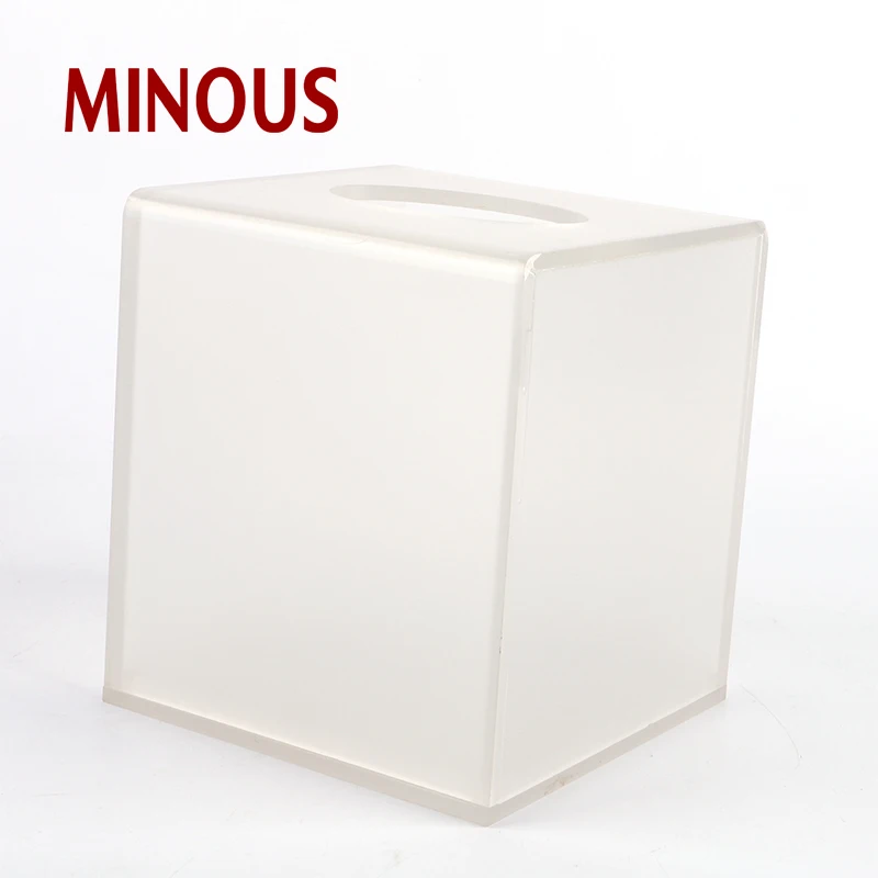 high-end square printed color acrylic tissur storage box for restaurant 6
