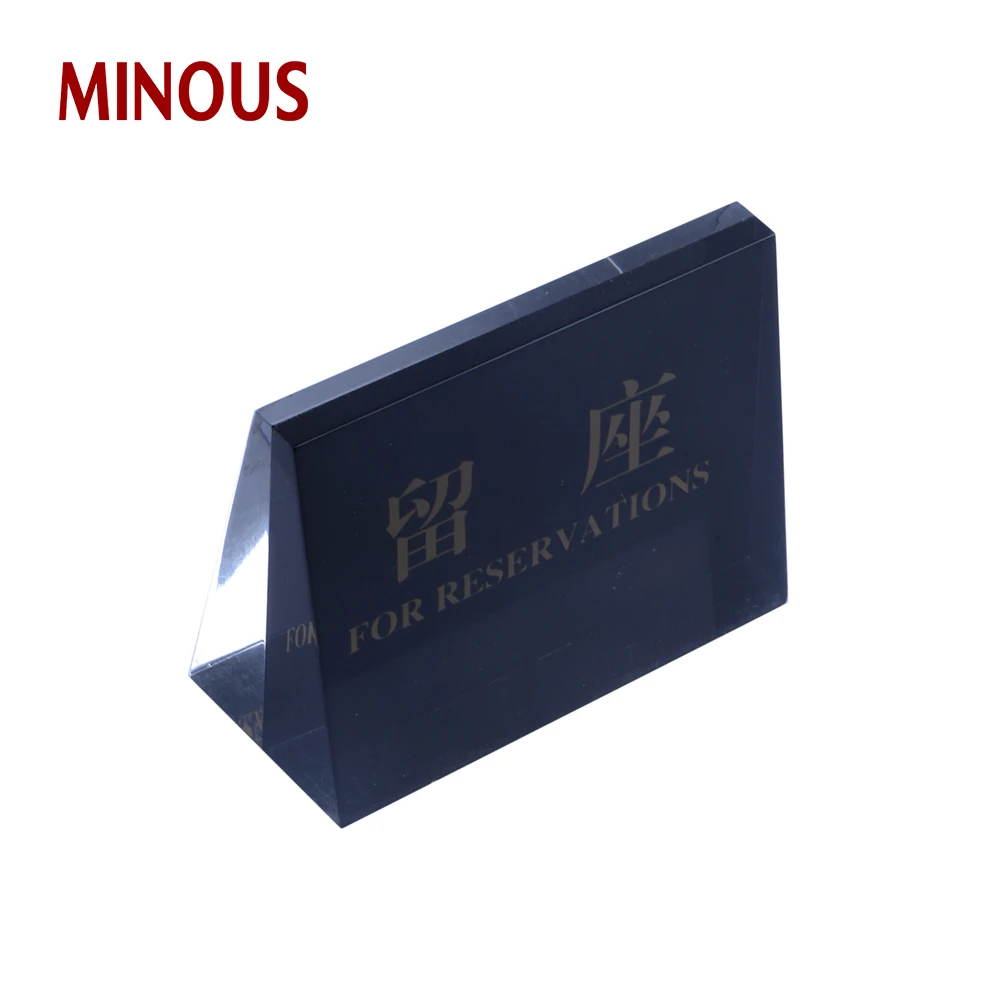 Wholesale Desktop Black Acrylic Sign Block For Reservations 2