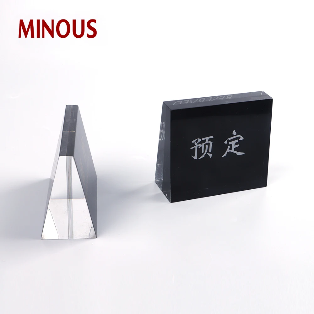 High Quality Customized colored acrylic logo block for restaurant 4