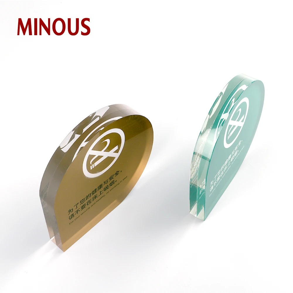 Custom Waterproof Clear Acrylic No Smoking Warning Sign Block 4