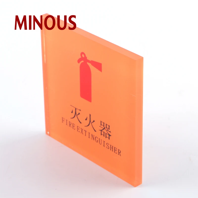 good sale square printed acrylic fire extinguish warning sigh 2