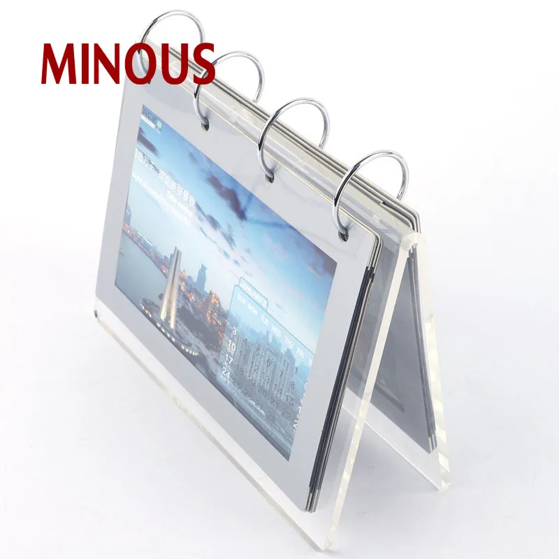 custom good sale desktop square clear acrylic calendar display block 5
