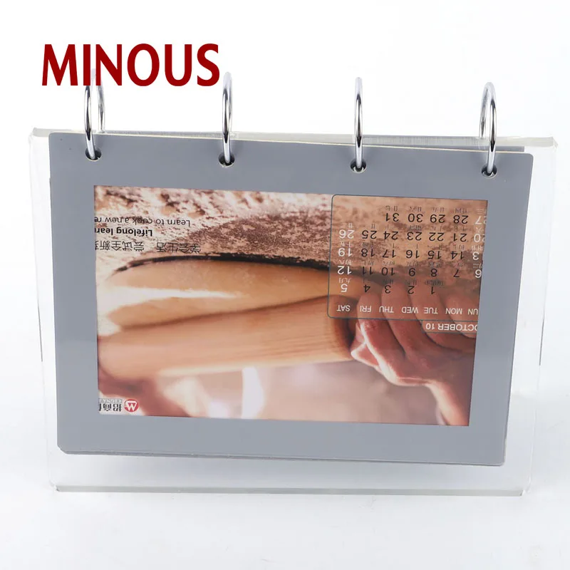 custom good sale desktop square clear acrylic calendar display block 7