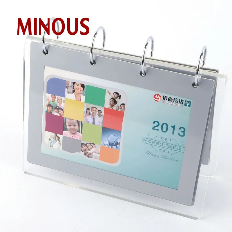 custom good sale desktop square clear acrylic calendar display block 3