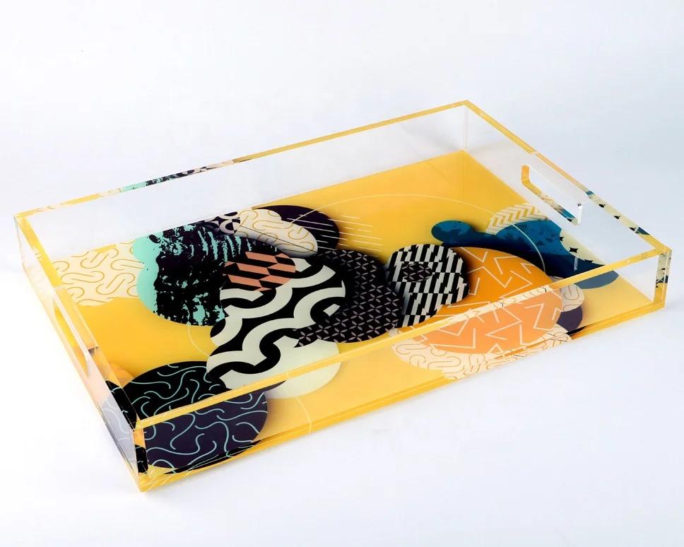 Chinese Wholesale Custom Exquisite Acrylic Serving Tray