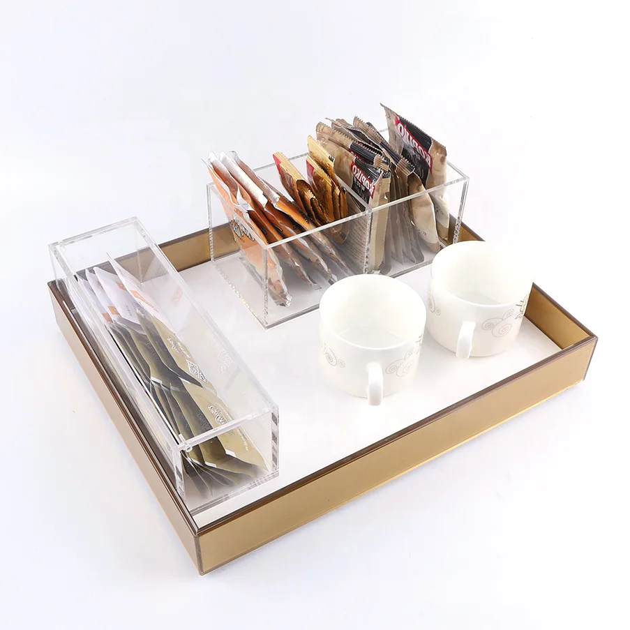 Custom High Quality Brown Acrylic Food Tray Serving Tray