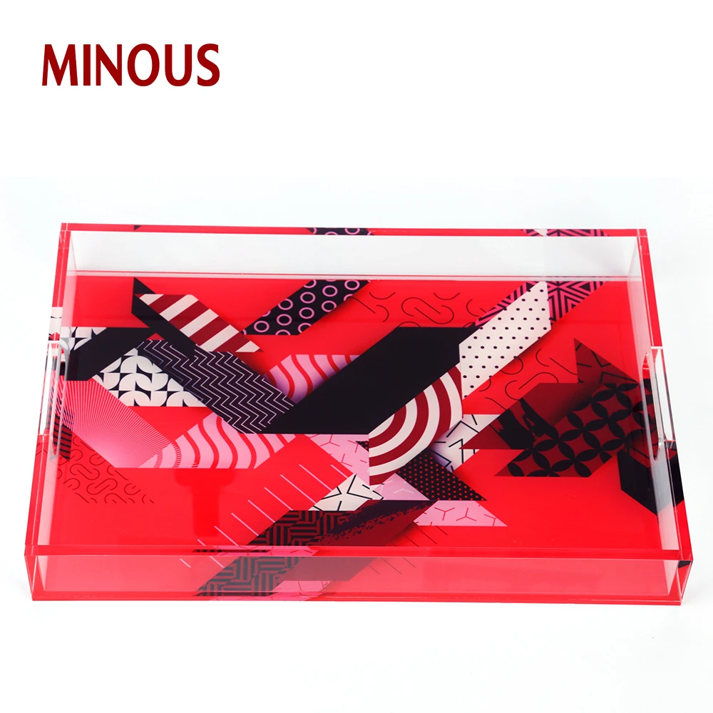Acrylic Trays With Handles XZC-259 Details 4