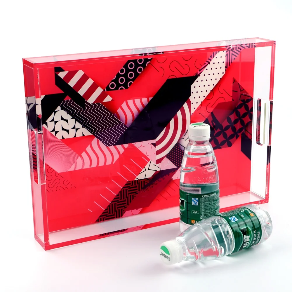 High-Quality-Red-Clear-Acrylic-Food-Tray