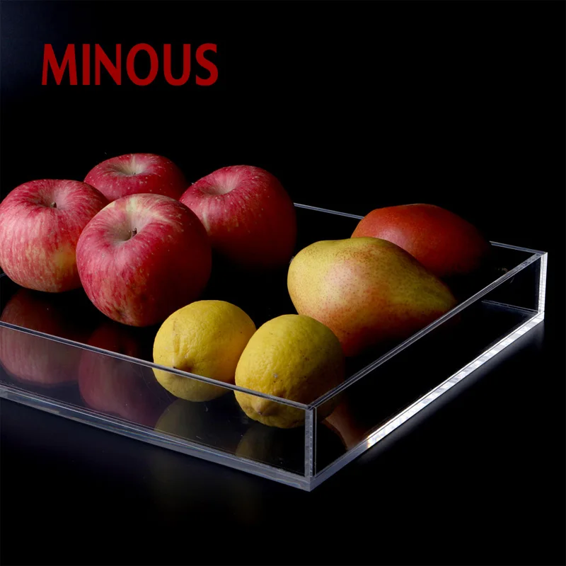 China manufacture square clear acrylic fruit tray for shop 6