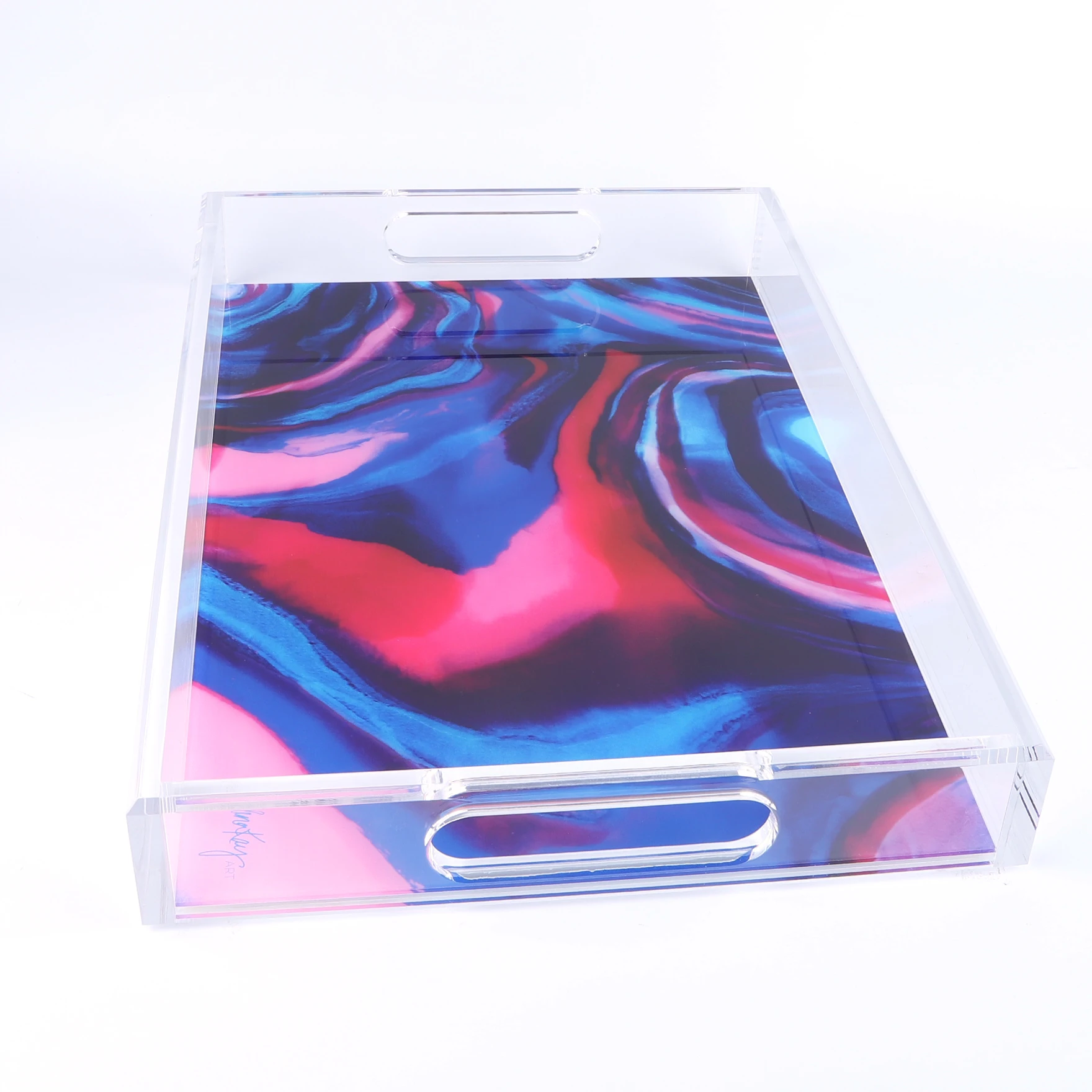 high-quality-square-pink-acrylic-food-tray