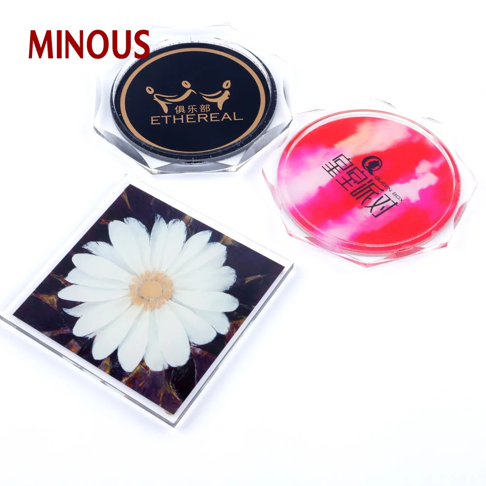 High quality printed acrylic cup coaster 4