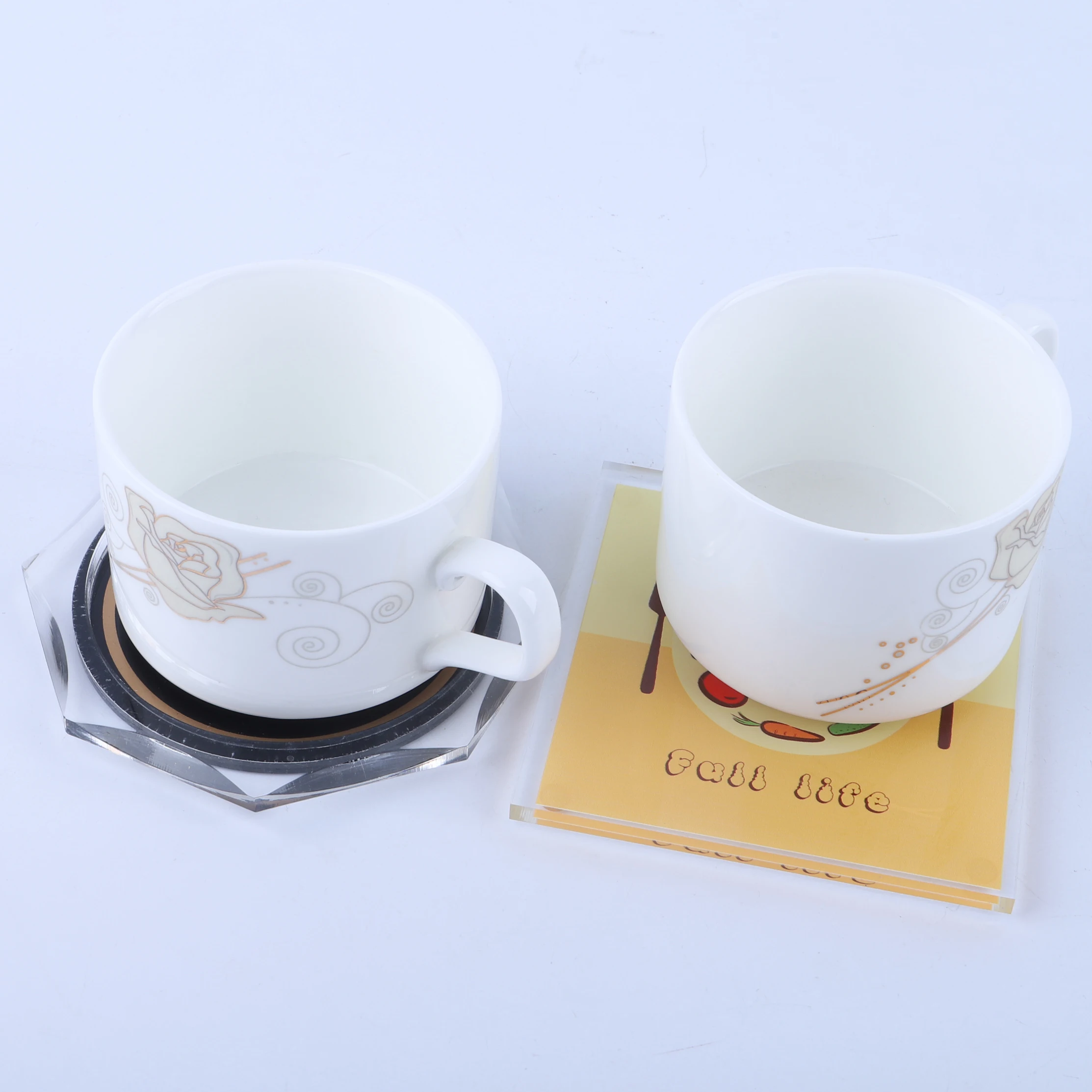 customized funny small uv printed acrylic cup mat acrylic coaster 6
