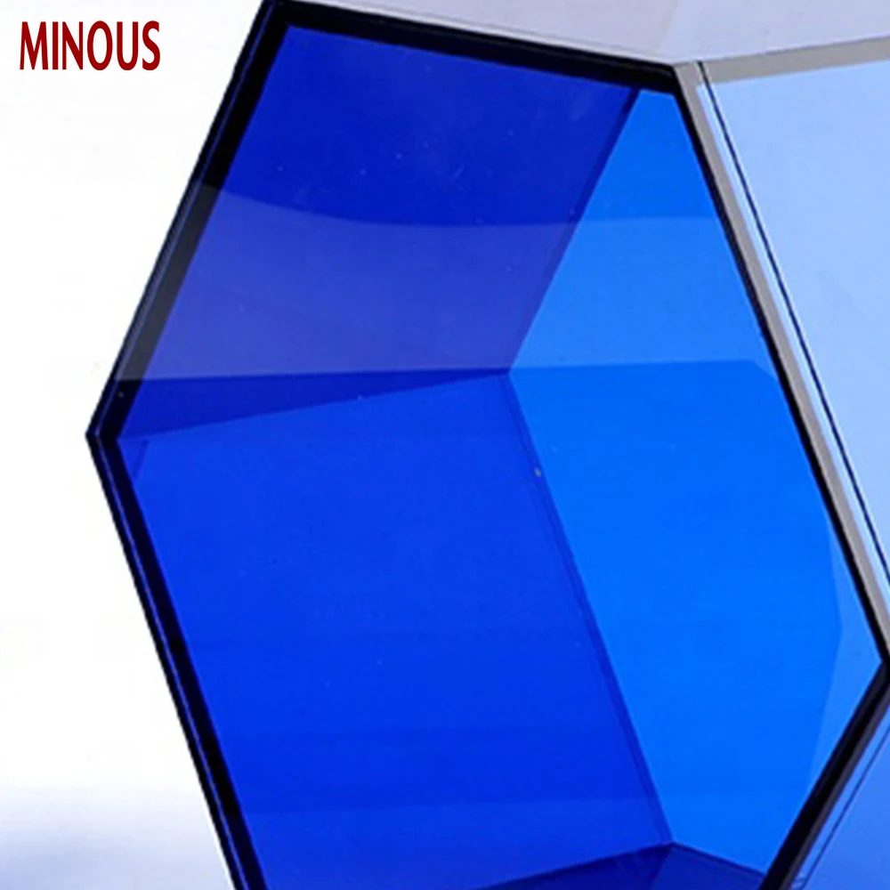 New design Blue Hexagon Acrylic Flower Box 6